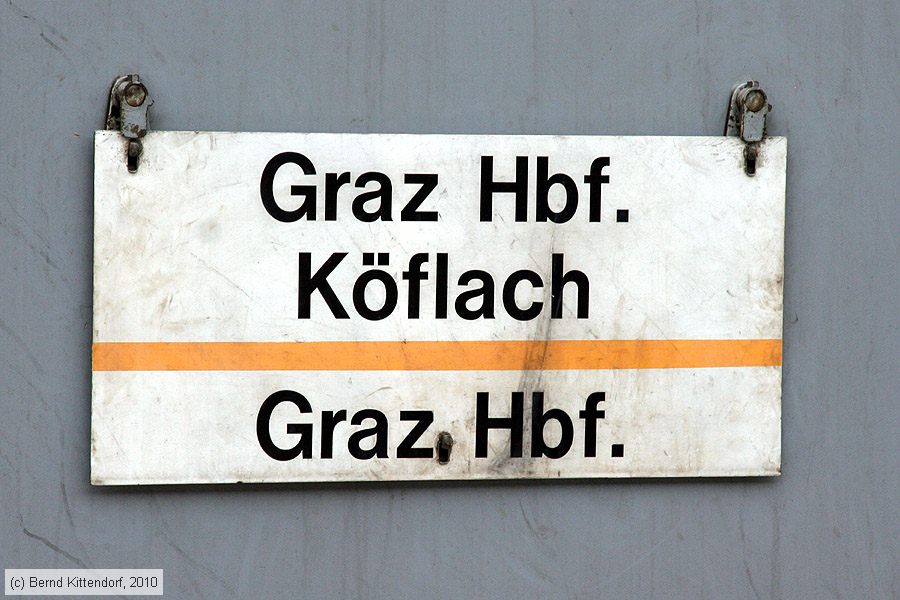 Graz-Köflacher Bahn - Zuglaufschild
/ Bild: zuglaufgkb_bk1002030236.jpg