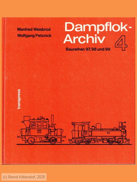 Dampflok-Archiv 4 - Baureihen 97, 98 und 99
/ Bild: buch_ohnedampfarchiv4.jpg Dampflok-Archiv 4 - Baureihen 97, 98 und 99
/ Bild: buch_ohnedampfarchiv4.jpg
