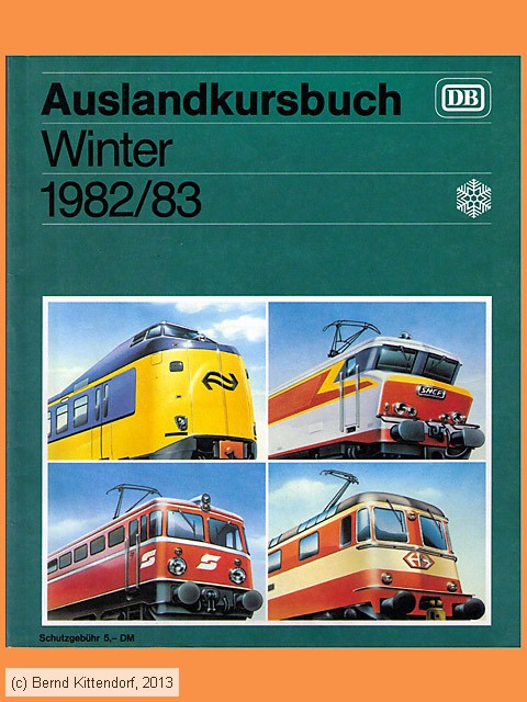 Deutsche Bundesbahn - Auslandkursbuch Winter 1982/83
/ Bild: buch_ohnefpdb1982wiausl.jpg