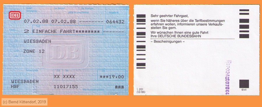 Deutsche Bundesbahn - Fahrkarte
/ Bild: db_fk19880207e.jpg