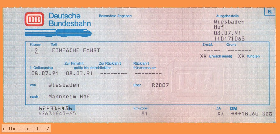 Deutsche Bundesbahn - Fahrkarte
/ Bild: db_fk19910708efk2.jpg