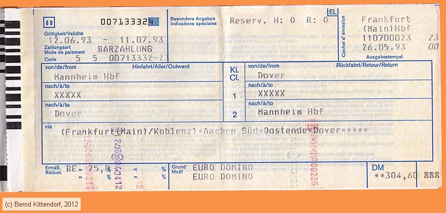 Deutsche Bundesbahn - Fahrkarte 
/ Bild: db_fk19930526rfk2.jpg