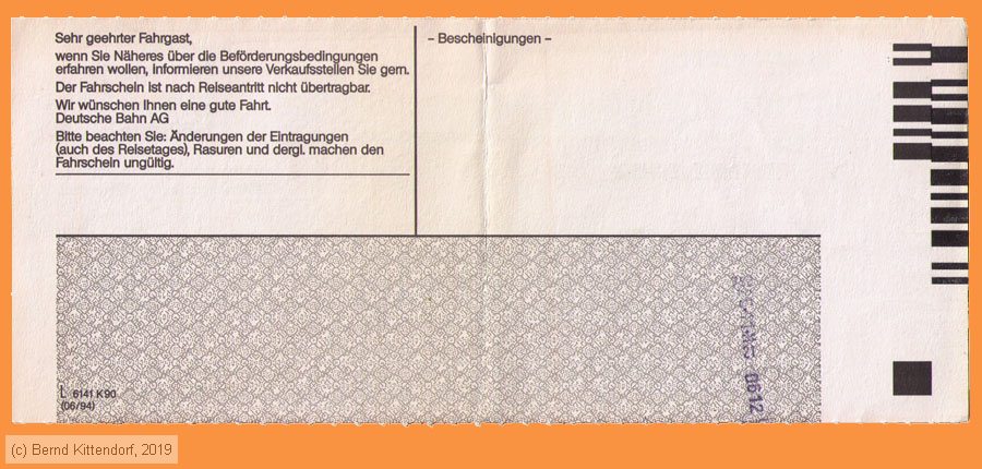 Deutsche Bahn - Fahrkarte
/ Bild: db_fk19941125es2.jpg