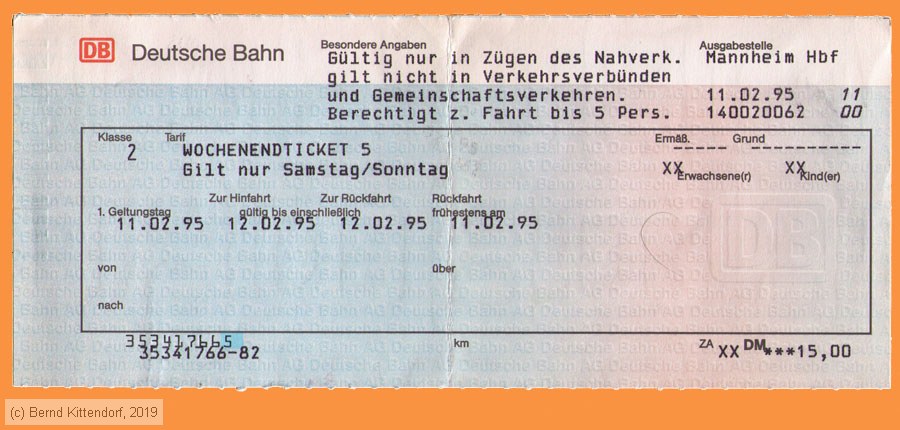 Deutsche Bahn - Fahrkarte
/ Bild: db_fk19950211woe.jpg