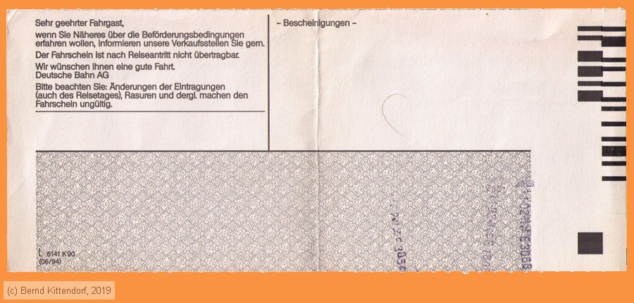Deutsche Bahn - Fahrkarte
/ Bild: db_fk19950211woes2.jpg