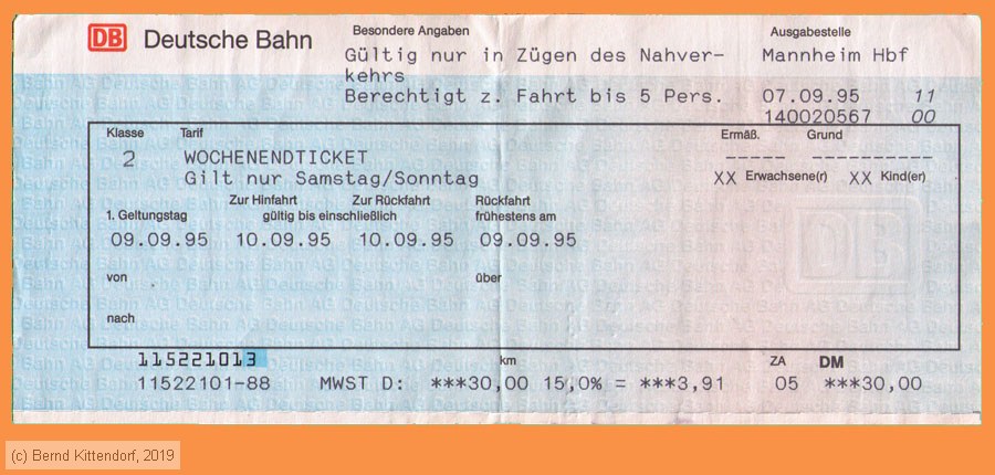 Deutsche Bahn - Fahrkarte
/ Bild: db_fk19950909woes1.jpg