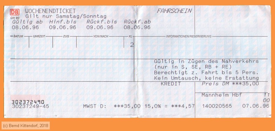 Deutsche Bahn - Fahrkarte
/ Bild: db_fk19960608woe.jpg