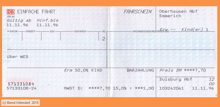 Deutsche Bahn - Fahrkarte
/ Bild: db_fk19961111efks1.jpg