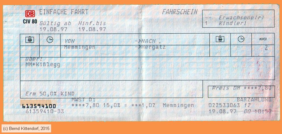 Deutsche Bahn - Fahrkarte
/ Bild: db_fk19970819efk1s1.jpg