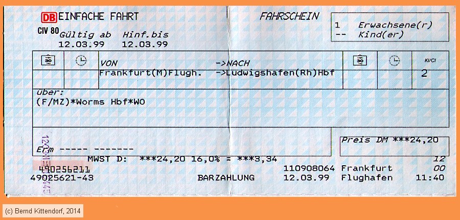 Deutsche Bahn - Fahrkarte
/ Bild: db_fk19990312efk.jpg