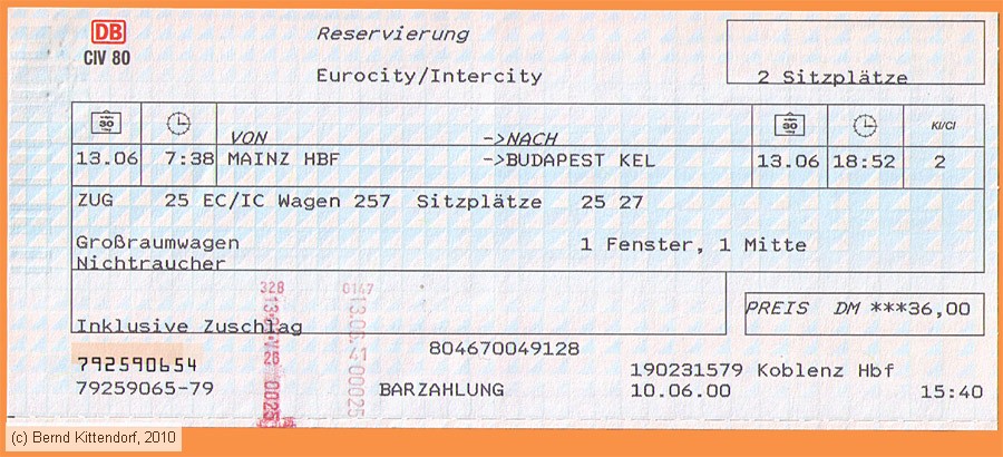 Deutsche Bahn - Reservierung
/ Bild: db_fk20000610r.jpg