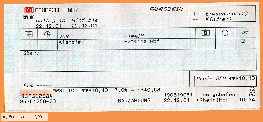 Deutsche Bahn - Fahrkarte
/ Bild: db_fk20011222e1.jpg