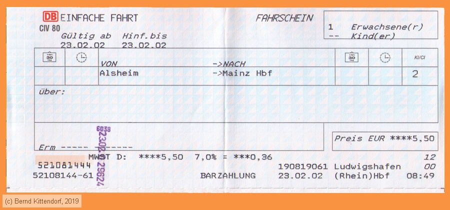Deutsche Bahn - Fahrkarte
/ Bild: db_fk20020223efk.jpg