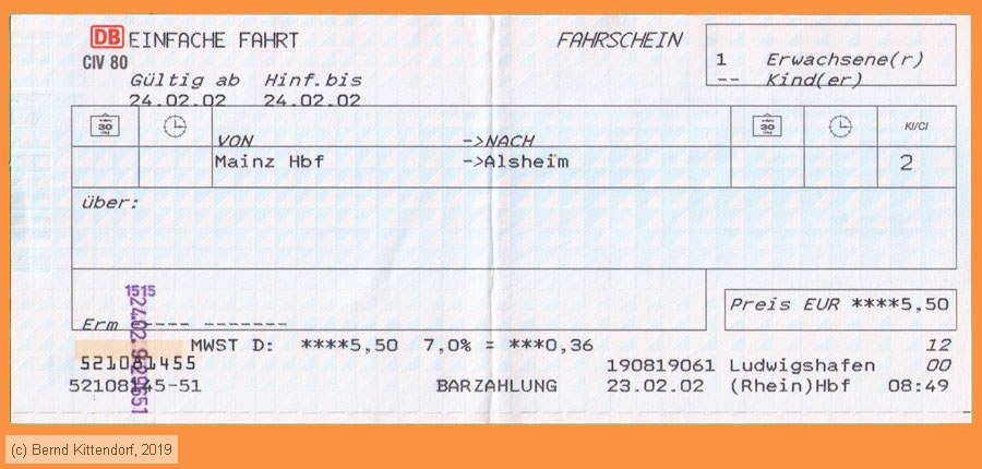 Deutsche Bahn - Fahrkarte
/ Bild: db_fk20020224efks1.jpg
