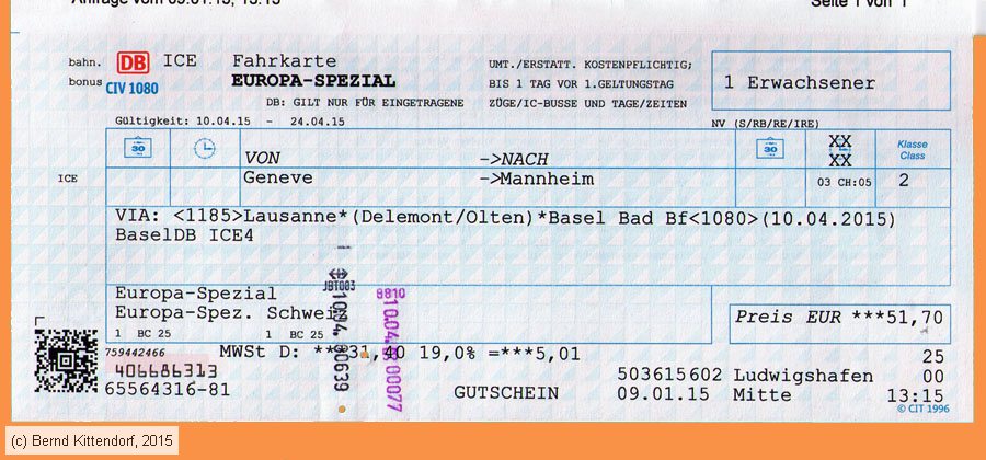 Deutsche Bahn - Fahrkarte Europa-Spezial
/ Bild: db_fk20150410espch.jpg