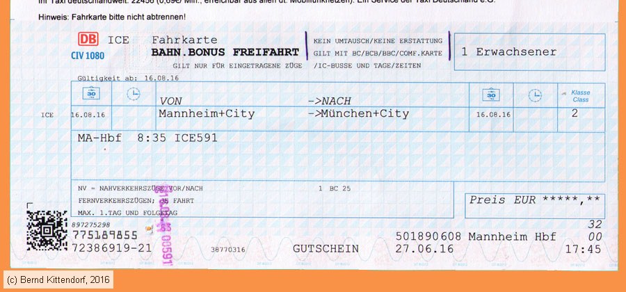 Deutsche Bahn - Fahrkarte Bahn.Bonus Freifahrt
/ Bild: db_fk20160816bbff.jpg