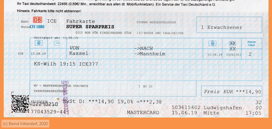 Deutsche Bahn - Fahrkarte Super Sparpreis
/ Bild: db_fk20190813r2fa.jpg