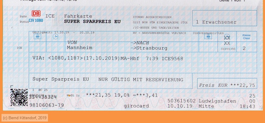 Deutsche Bahn - Fahrkarte Super Sparpreis EU
/ Bild: db_fk20191017r1fa.jpg