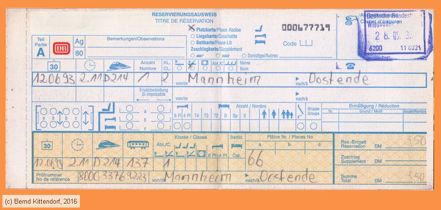 Deutsche Bundesbahn - Reservierung
/ Bild: db_fk19930612ress1.jpg