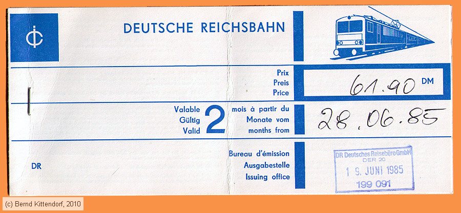 Deutsche Reichsbahn - Fahrkarte - Umschlag
/ Bild: dr_fk19850619a.jpg