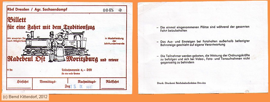 Deutsche Reichsbahn - Billett 
/ Bild: dr_fk19910915trad.jpg