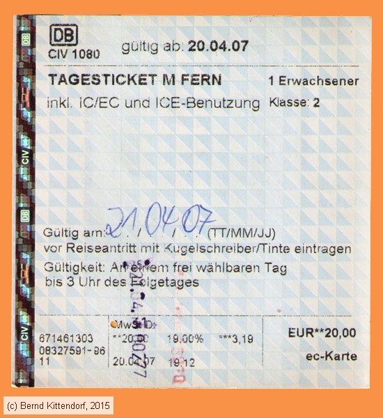 Deutsche Bahn - Fahrkarte
/ Bild: db_fk20070421ttmf.jpg