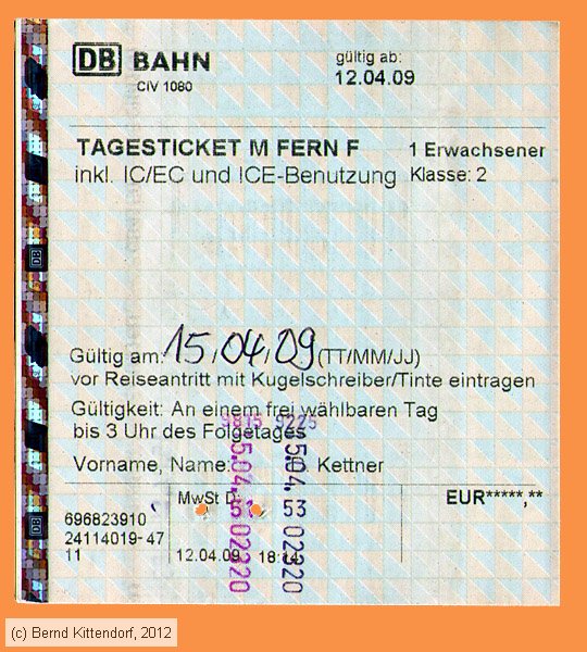 Deutsche Bahn - Fahrkarte
/ Bild: db_fk20090412tmf.jpg