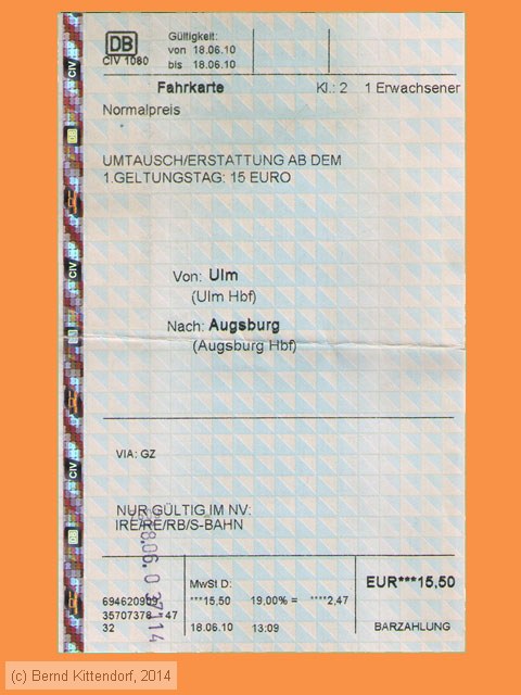 Deutsche Bahn - Fahrkarte
/ Bild: db_fk20100618g.jpg