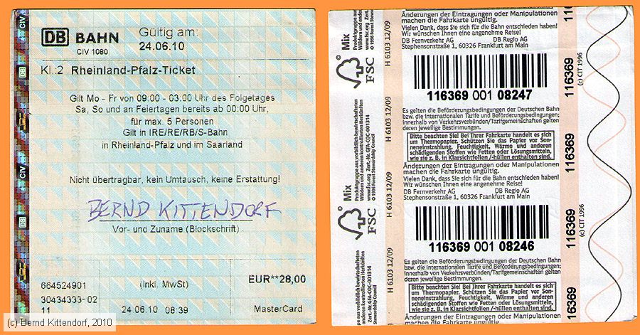 Deutsche Bahn - Fahrkarte
/ Bild: db_fk20100624t.jpg