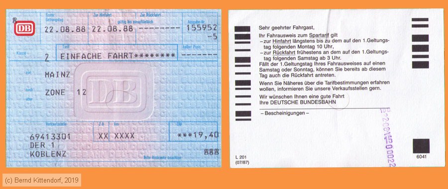 Deutsche Bundesbahn - Fahrkarte
/ Bild: db_fk19880822aefkzo12.jpg