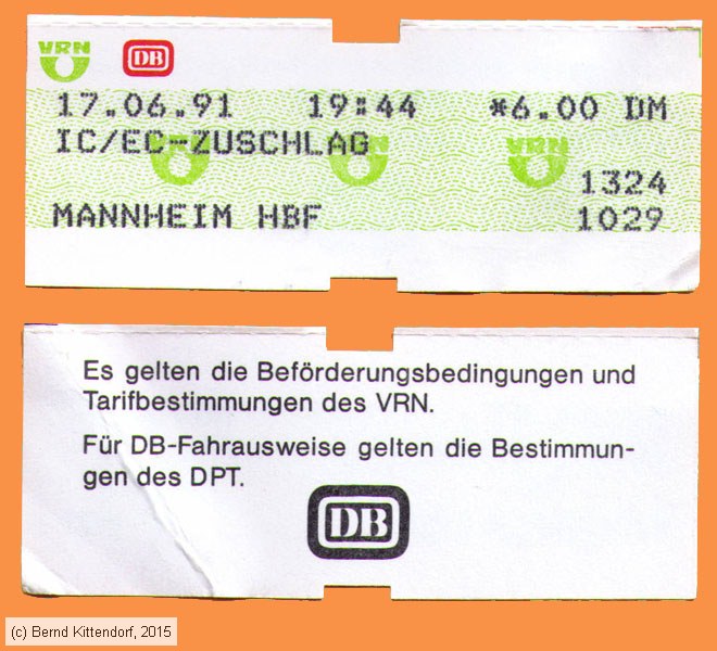 Deutsche Bundesbahn - IC-Zuschlag
/ Bild: db_fk19910617iceczuvrn.jpg