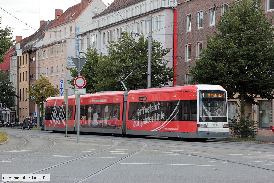 Bremen - Straßenbahn - 3118
/ Bild: bremen3118_bk1409030042.jpg