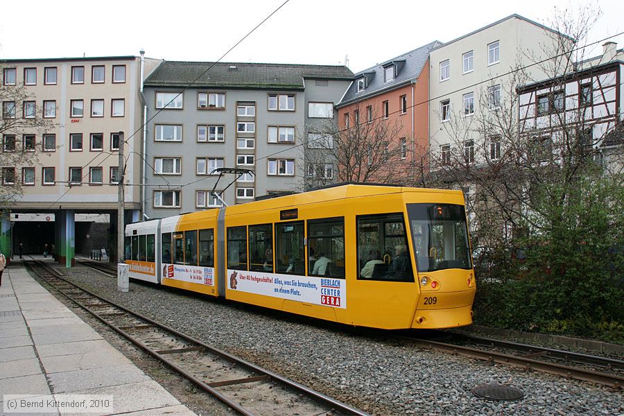 Straßenbahn Gera - 209
/ Bild: gera209_bk1004160047.jpg