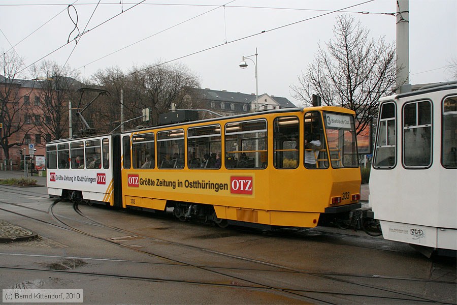 Straßenbahn Gera - 303
/ Bild: gera303_bk1004120105.jpg Straßenbahn Gera - 303
/ Bild: gera303_bk1004120105.jpg