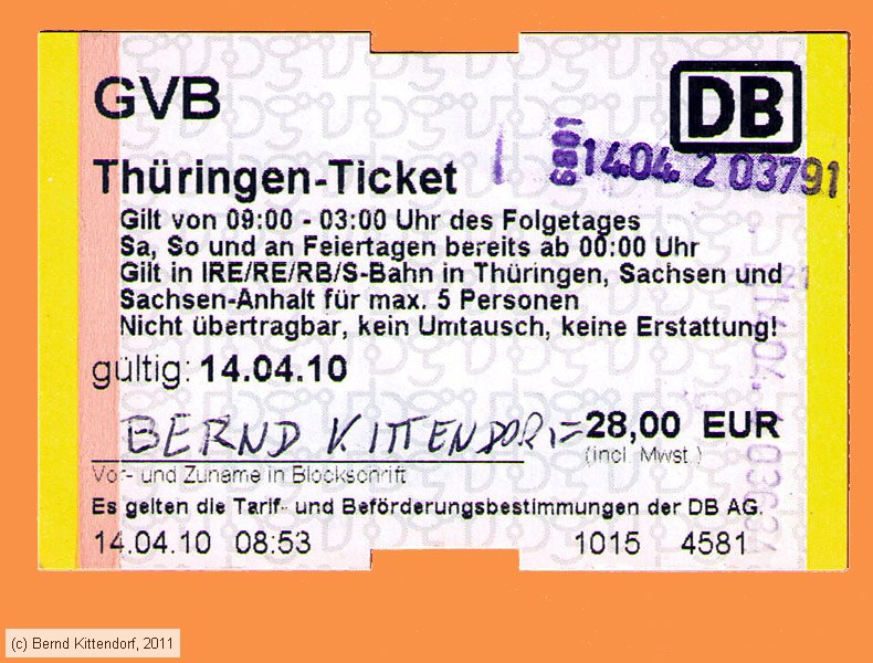 Straßenbahn Gera - Thüringen-Ticket
/ Bild: gera_fk20100414tt.jpg