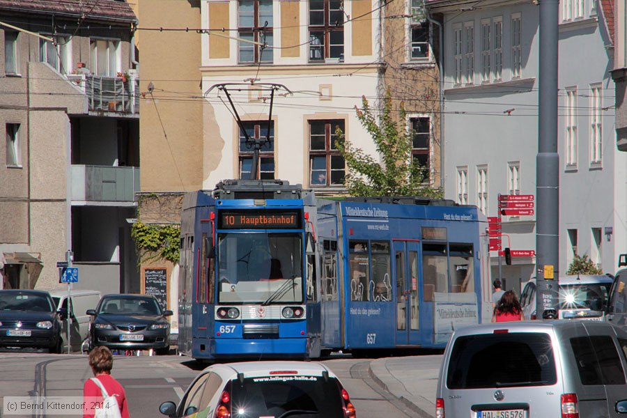 Straßenbahn Halle (Saale) - 657
/ Bild: halle657_bk1408270265.jpg