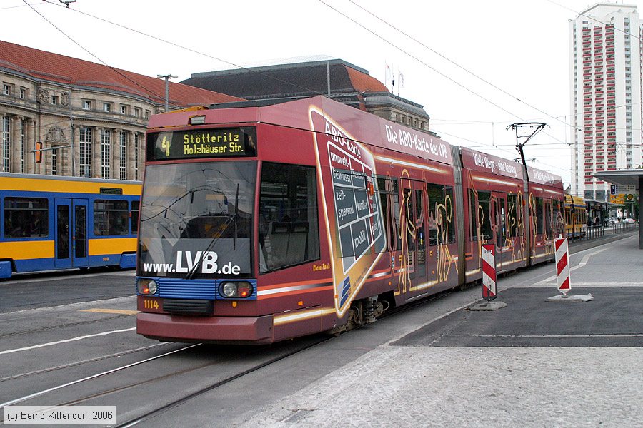 Straßenbahn Leipzig - 1114
/ Bild: leipzig1114_bk0605140347.jpg Straßenbahn Leipzig - 1114
/ Bild: leipzig1114_bk0605140347.jpg