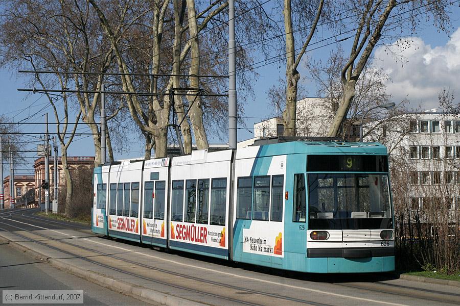 Straßenbahn Mannheim - 626
/ Bild: mvg626_bk0703040047.jpg