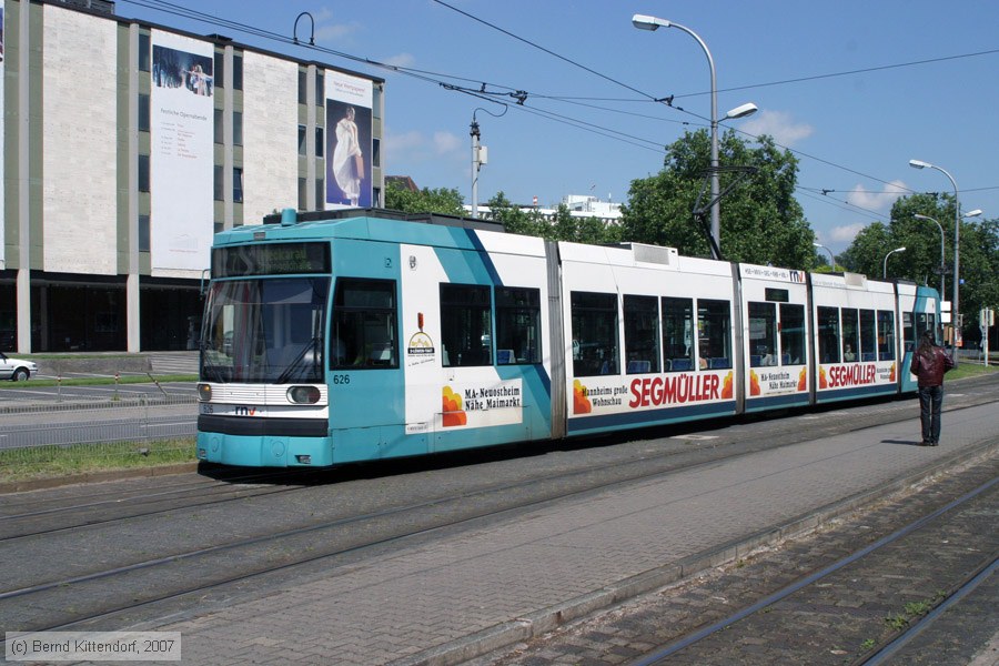 Straßenbahn Mannheim - 626
/ Bild: mvg626_bk0705180027.jpg