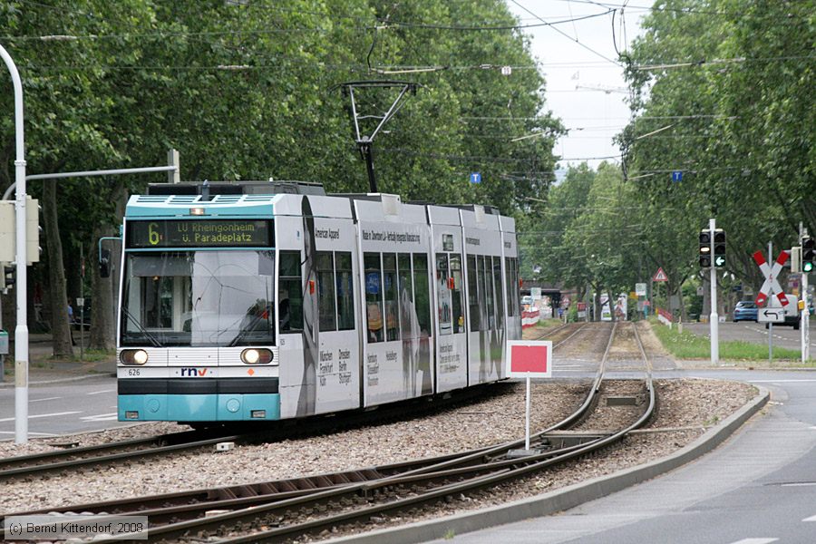 Straßenbahn Mannheim - 626
/ Bild: mvg626_bk0806170056.jpg