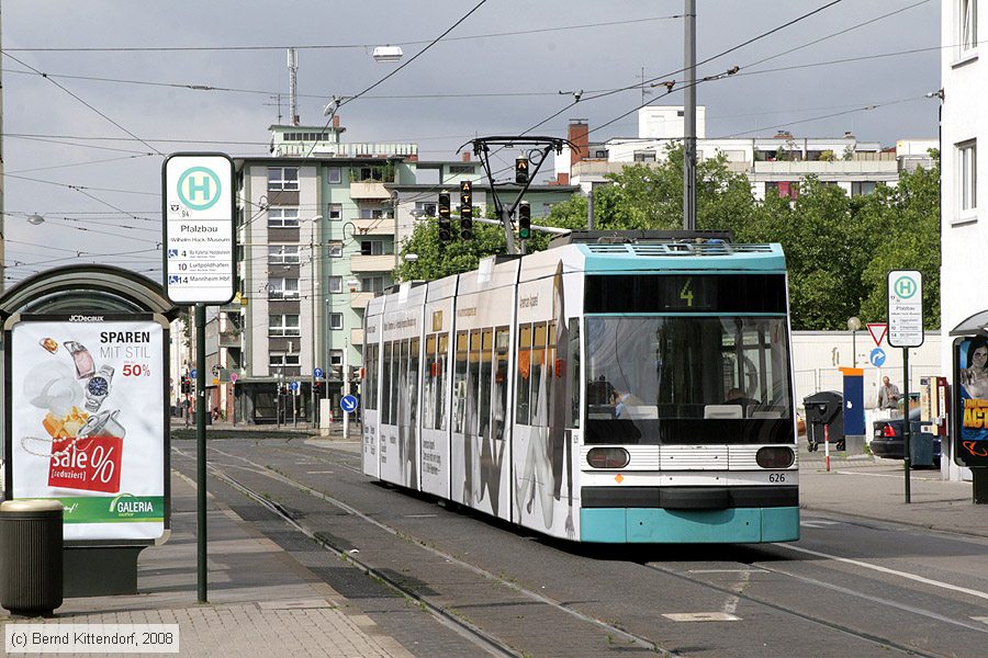 Straßenbahn Mannheim - 626
/ Bild: mvg626_bk0807090009.jpg