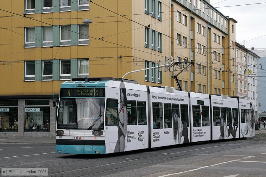 Straßenbahn Mannheim - 626
/ Bild: mvg626_bk0807090043.jpg