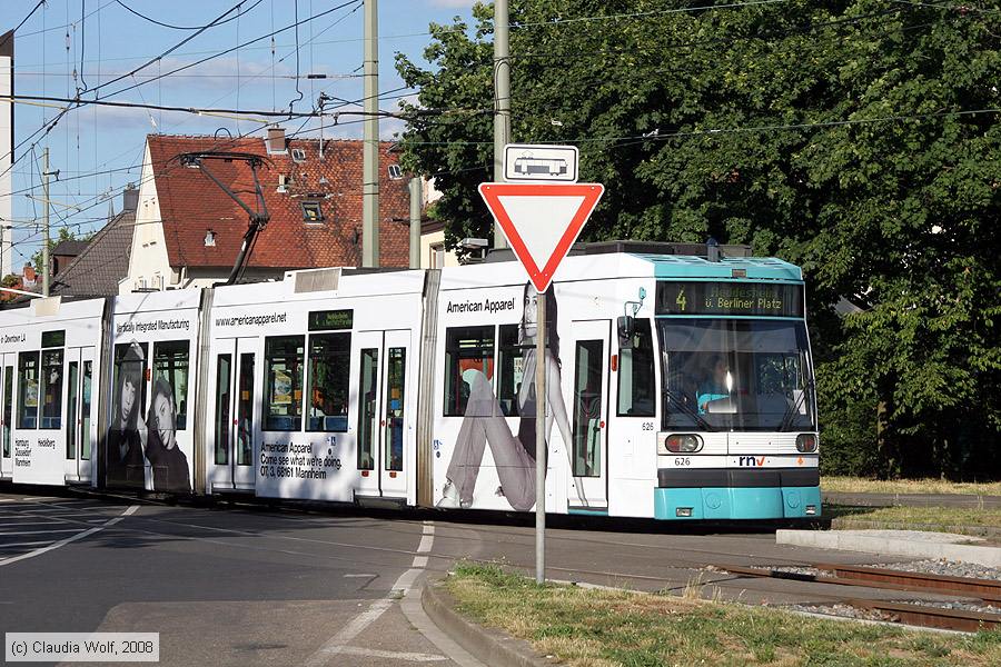 Stra&szlig;enbahn Mannheim - 626
/ Bild: mvg626_cw0807040024.jpg