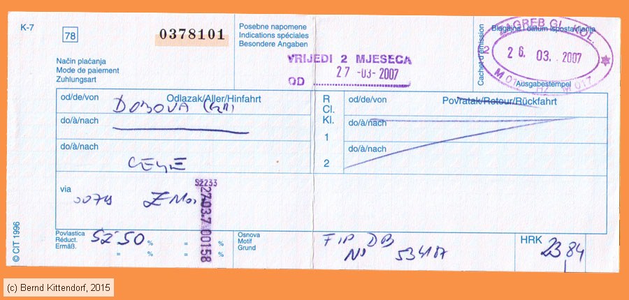 Hrvatske željeznice - Fahrkarte
/ Bild: hz_fk20070326fip.jpg