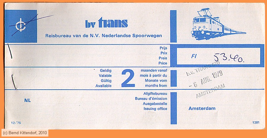 Nederlandse Spoorwegen - Fahrkarte
/ Bild: ns_fk19790806a.jpg