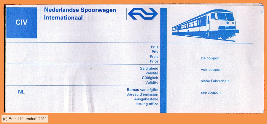 Nederlandse Spoorwegen - Fahrkarte 
/ Bild: ns_fk20000928b1.jpg