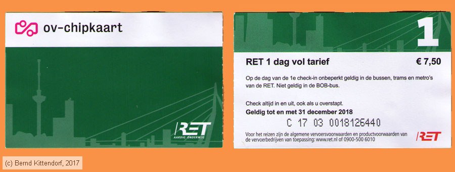 Rotterdam - RET - Fahrkarte
/ Bild: rotterdam_fk20170619ret1dagvol.jpg