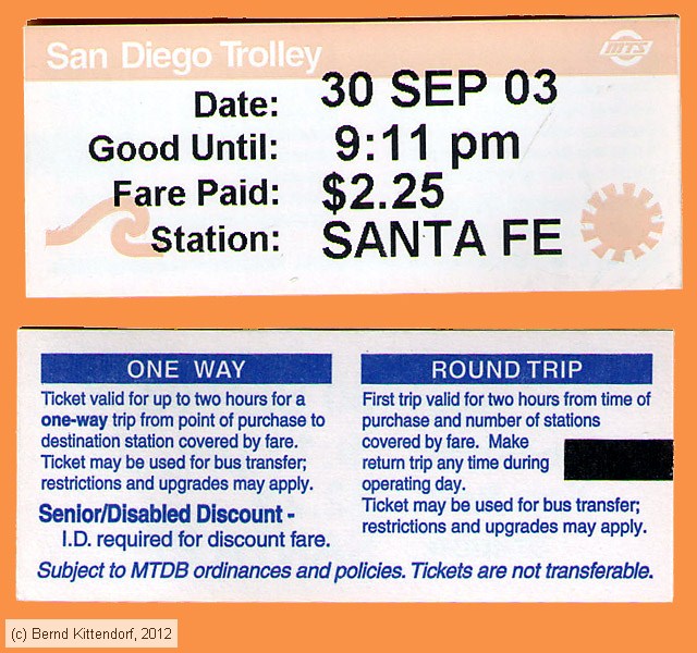 San Diego - Trolley - Fahrkarte
/ Bild: sandiego_fk20030930e.jpg